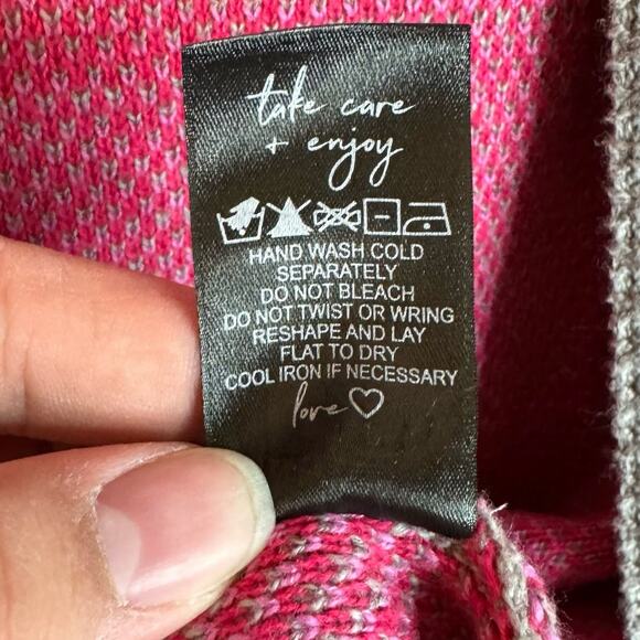 Nic + Zoe Pink & Gray Knitted Long Sleeve Cardigan Size XS - Picture 8 of 8